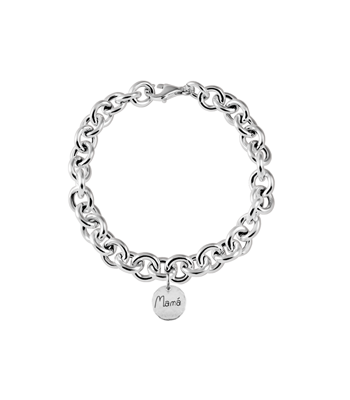 Pulsera de plata de primera ley con medallas personalizadas con nombres
