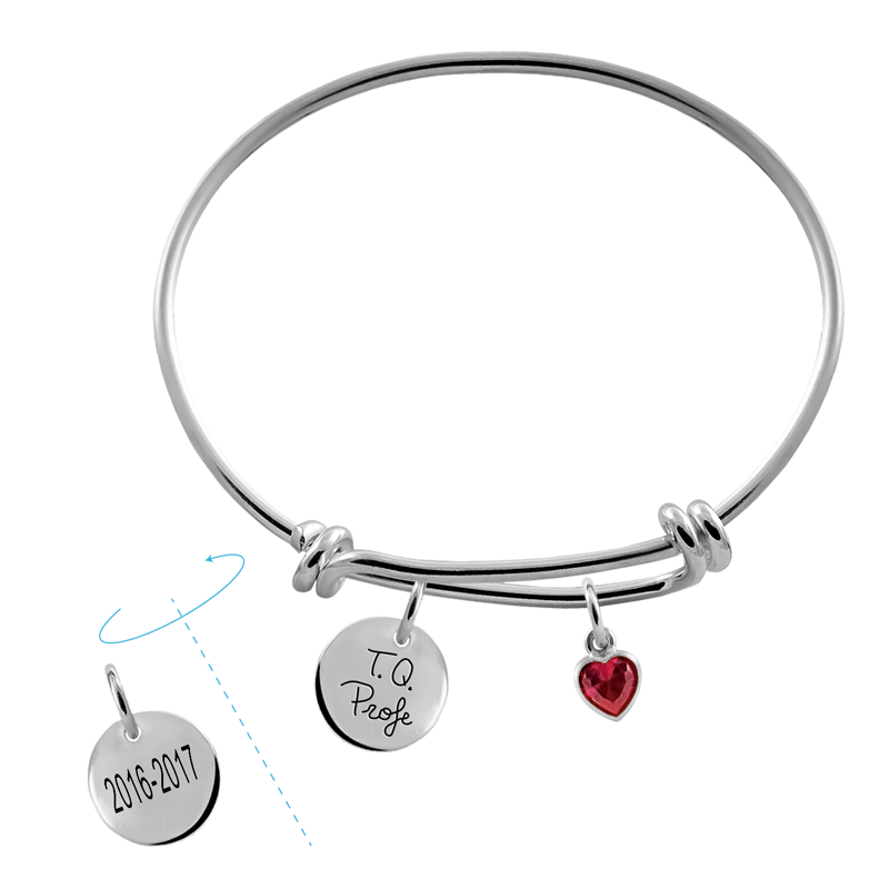 pulsera de plata con circonita y medalla