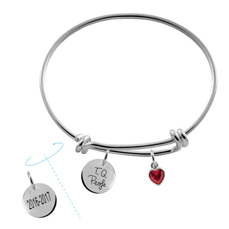 Silver Bracelet with Zirconia and Medals