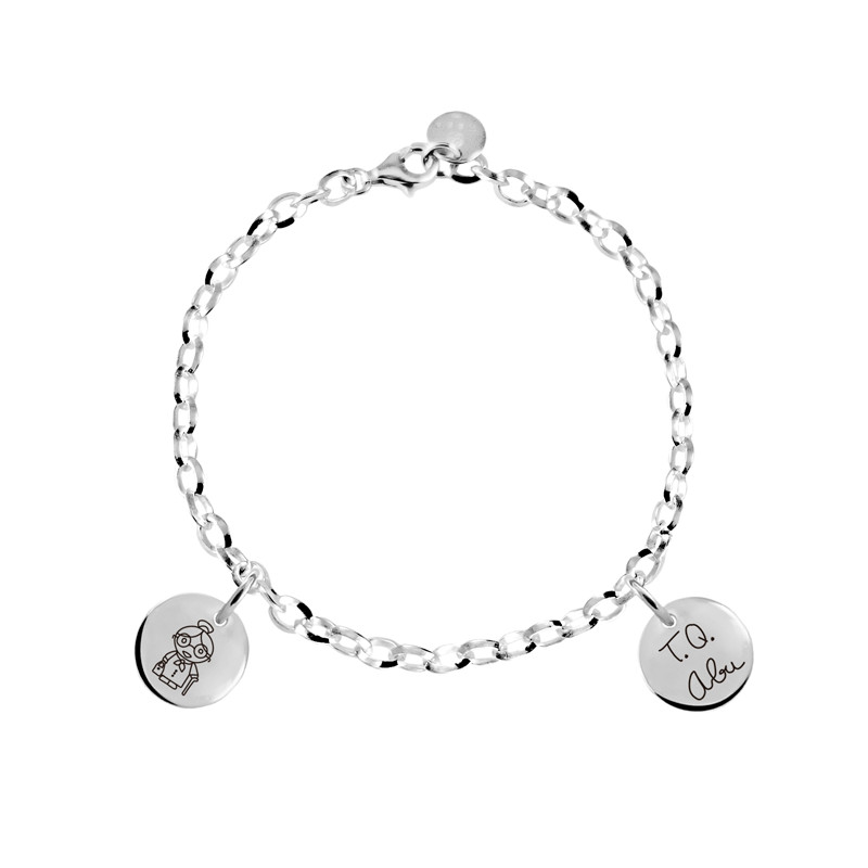 pulsera cadena con dos medallas