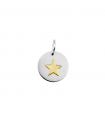 Silver pendant with gold figure 15mm