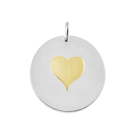 Silver pendant with gold figure 30mm – Custom silver pendants