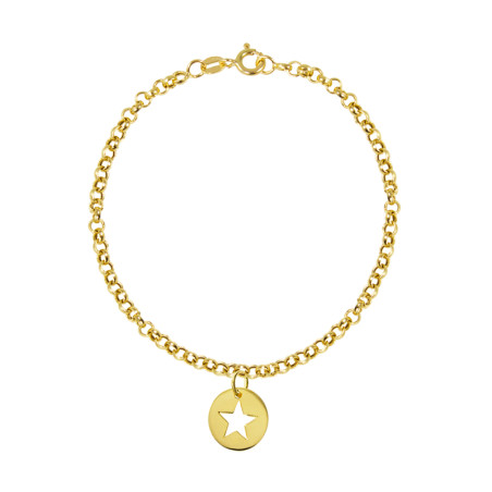 pulsera oro medalla estrella calada