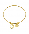 Gold knots bracelet with drawing medal