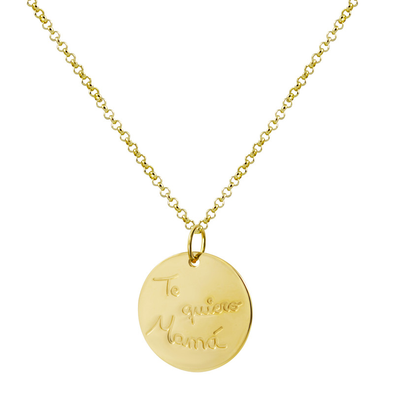 Colgante con nombres en oro