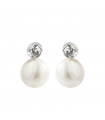 Earrings with pearl and zirconia