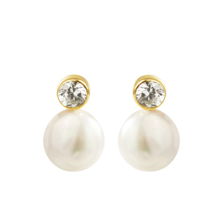 Pendientes perlas oro