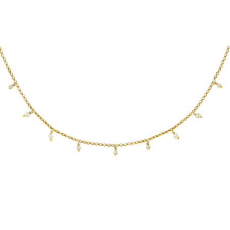 Gargantilla perlas plata baño oro