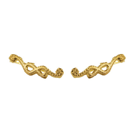 Gold plated rope climbing earring