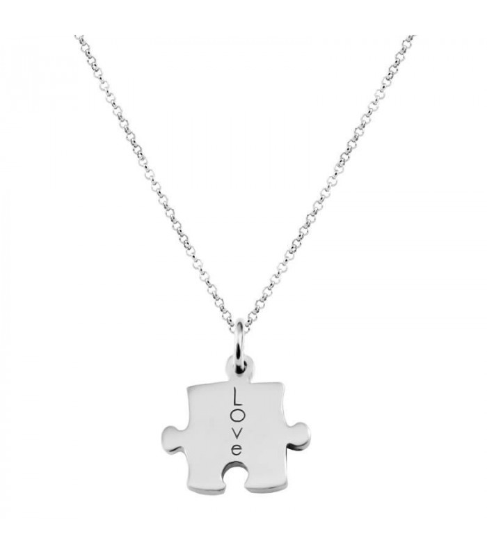 ▷ Collar puzzle de plata personalizado nombre Hago