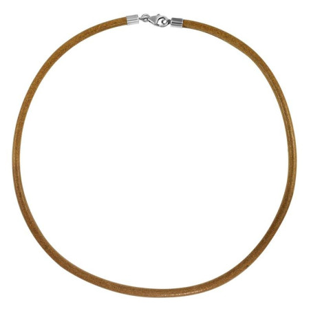 Silver camel leather cord