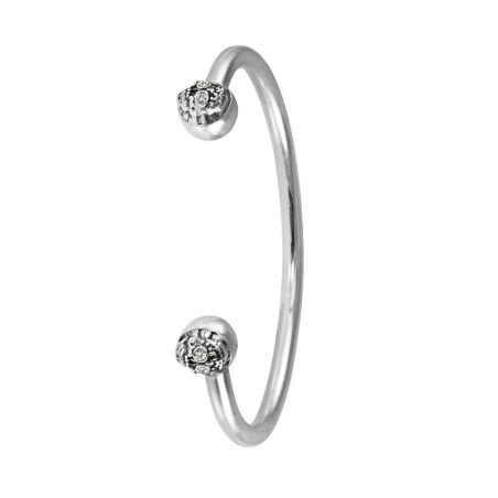 pulsera de plata con calaveras y circonitas blancas