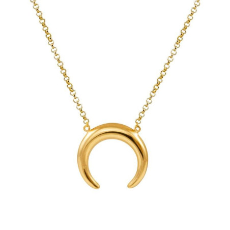Gold inverted moon choker