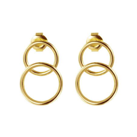 Double gold hoop earrings