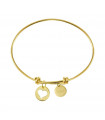 Gold bracelet with heart and love medals
