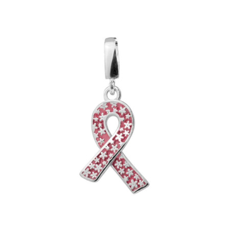 Silver bow pendant against cancer