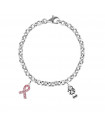 Pulsera eslabones Lazo contra el cáncer Asamma