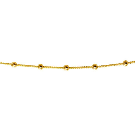 Herringbone pattern golden chain with little balls