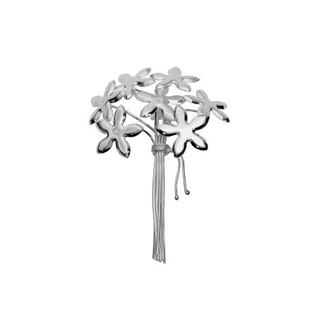 Silver jasmine brooch