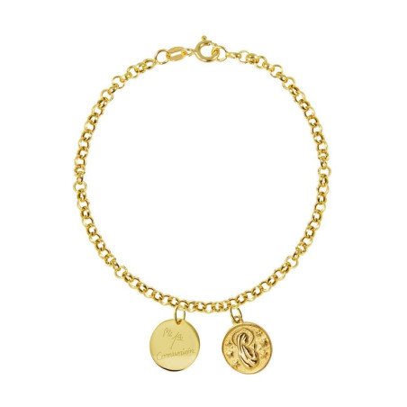 pulsera de oro virge maria para la 1ª comunion