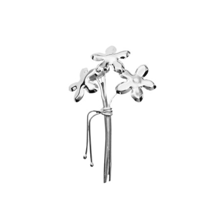 Broche jazmines de plata en forma de ramillete