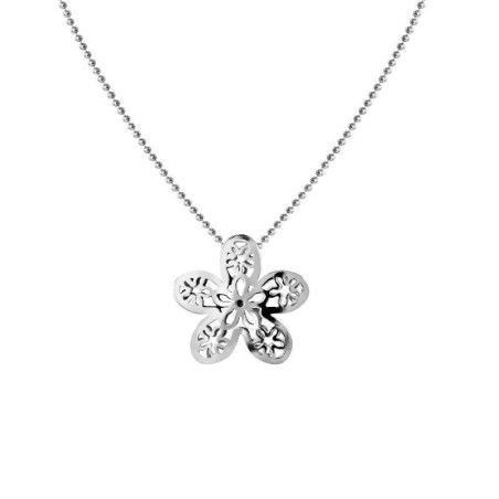 Openwork jasmine silver necklace