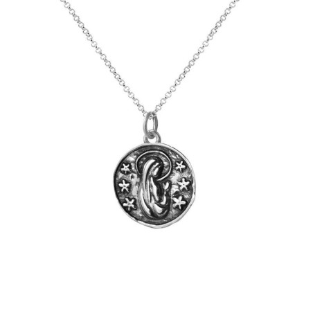 Collar virgen María plata