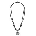 Leather cord with medal of the virgin