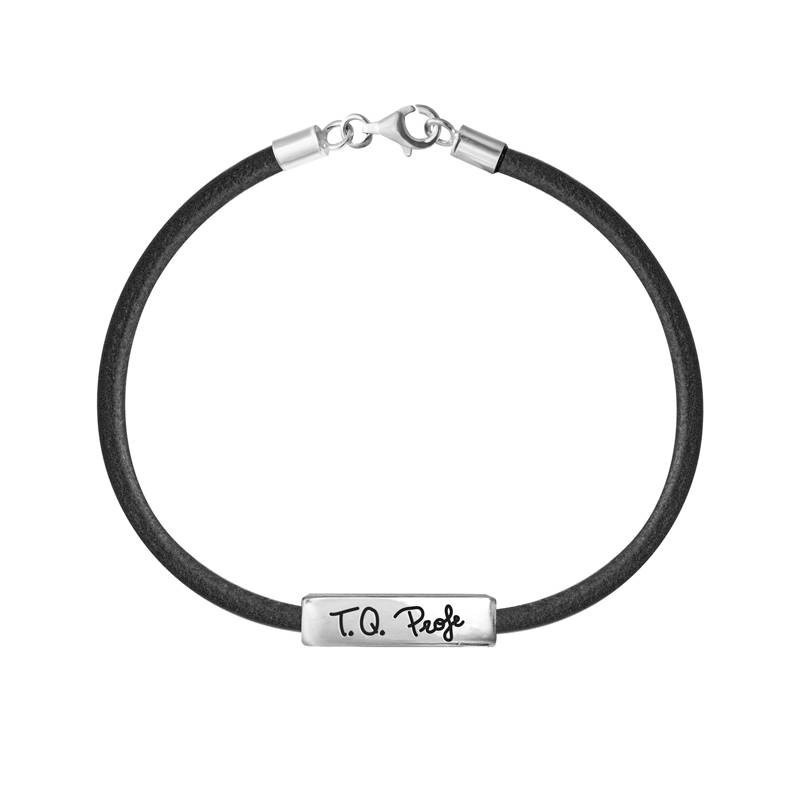 Pulsera cuero te quiero Papá en plata