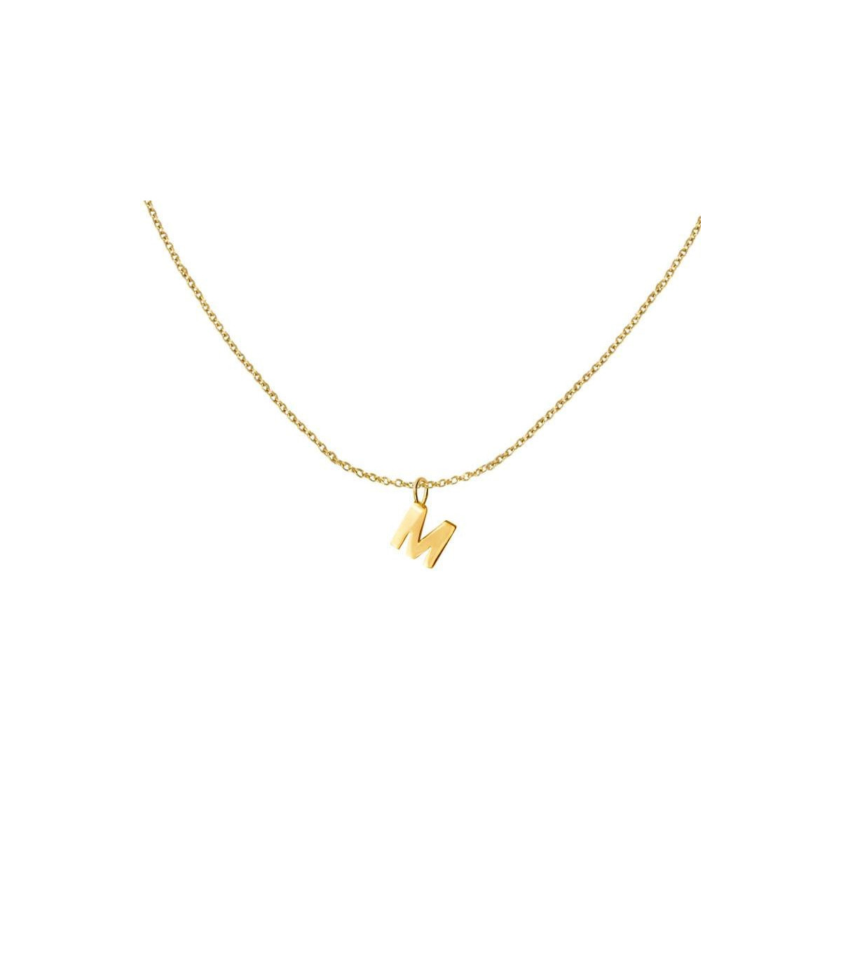 ▷ Collar con colgante inicial en oro 18K | HAGO