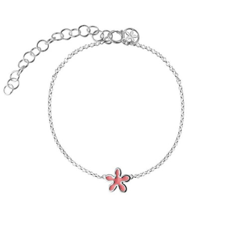 pulsera cadena con jazmin rosa