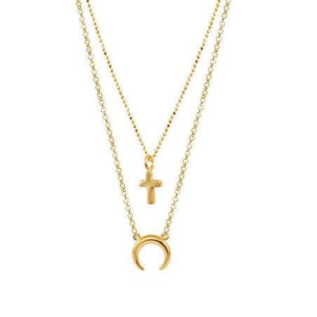 Midi choker with moon and cross – Silver necklaces