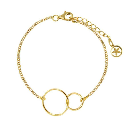pulsera dorada con aros entrelazados
