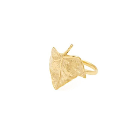 Anillo hoja de otoño dorada