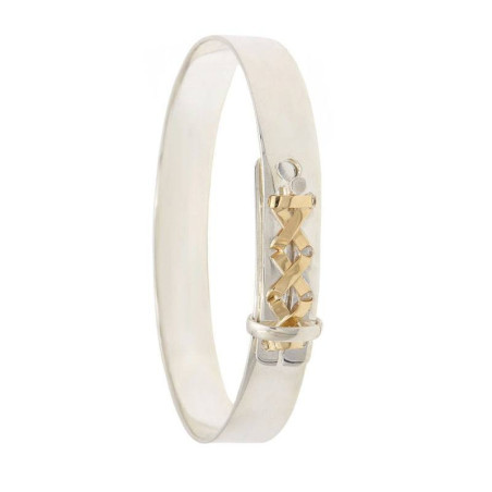 pulsera plata con oro