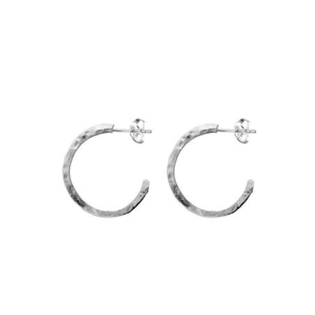 Small hammered hoop earrings