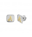 Square cufflinks, silver and gold