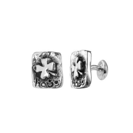Clover cufflinks in silver.