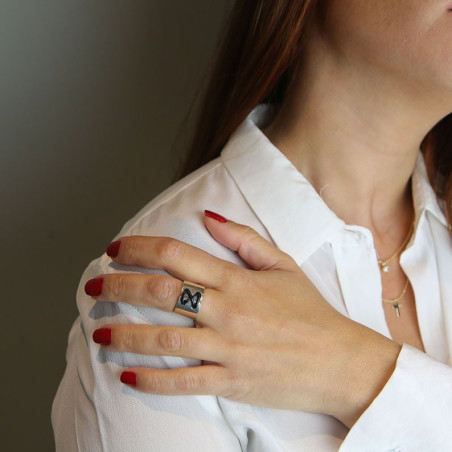 Anillo Lazada cuero – Anillos de plata – vista 2