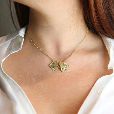 Gargantilla hojas dobles – Collares de plata – vista 2