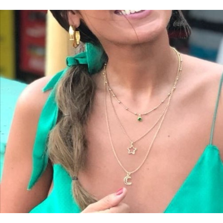 gold-plated necklace with charms
