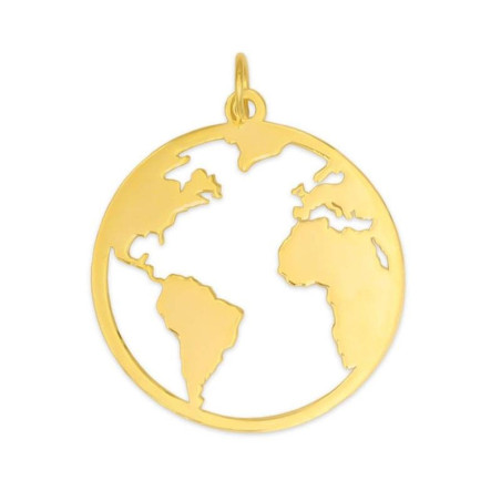 Colgante bola del mundo en dorado