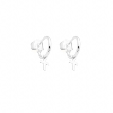Cross hoop earrings – Pendientes