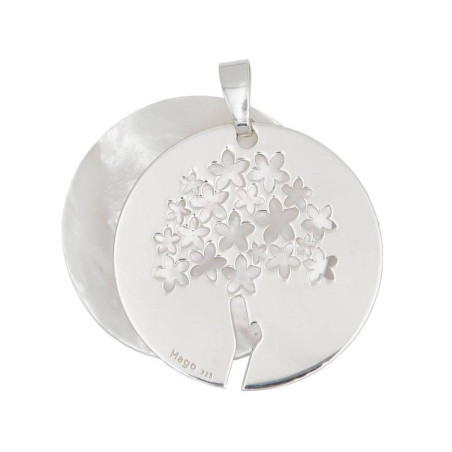 Colgante nácar biznaga plata