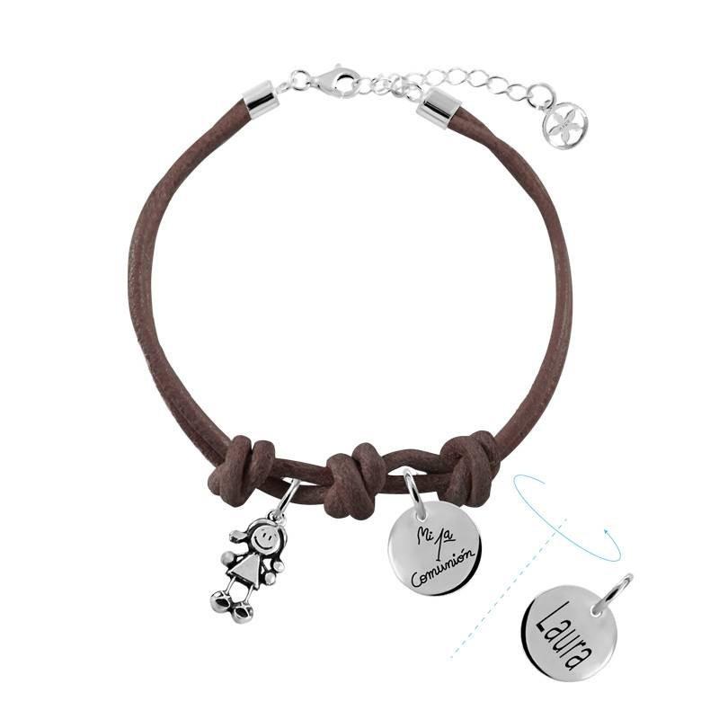 brown leather bracelet girl