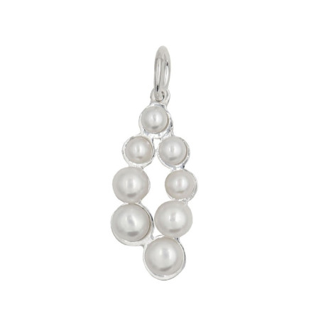Colgante perlas y plata
