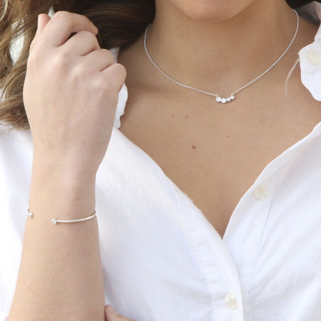 pulsera de plata con dos circonitas