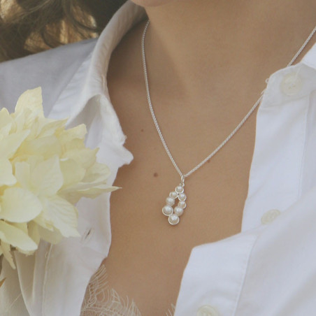 Collar perlas y plata