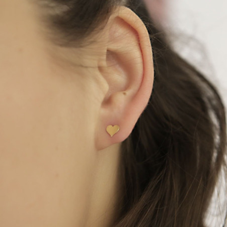 Pendientes baratos con forma de corazón en oro