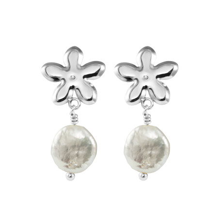 Pearl jasmine silver earring
